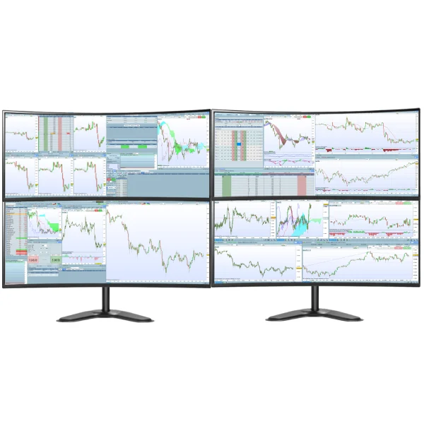 4 écrans ultrawide UQHD 34 pouces pour station de trading élite